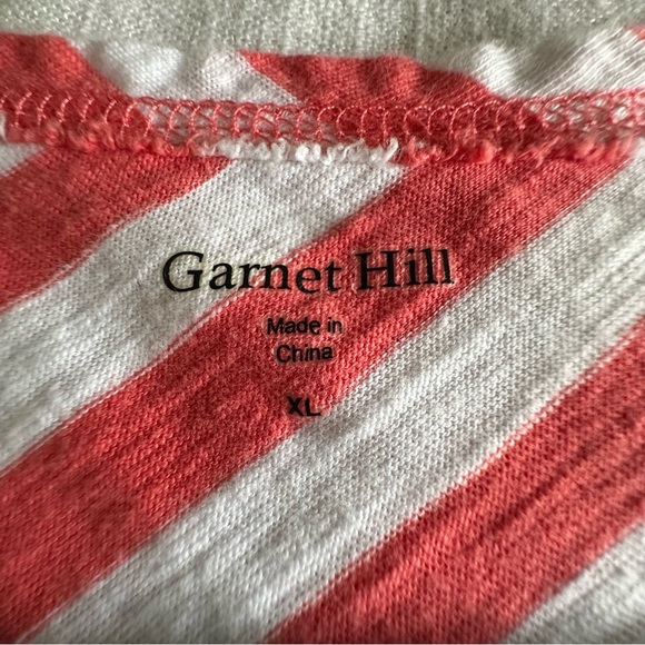 Garnett Hill Striped Cotton Womens Tunic Top Sz XL Beachy Flowy Vacation Boho - Picture 7 of 9